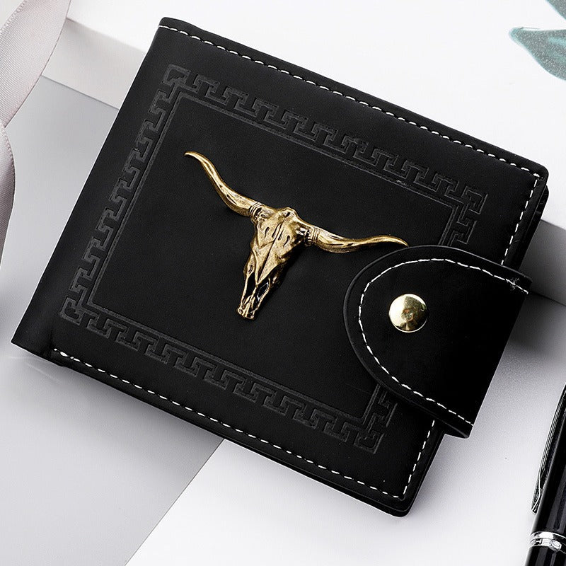 Men's Short Multiple Card Slots Zipper Personality Wallet